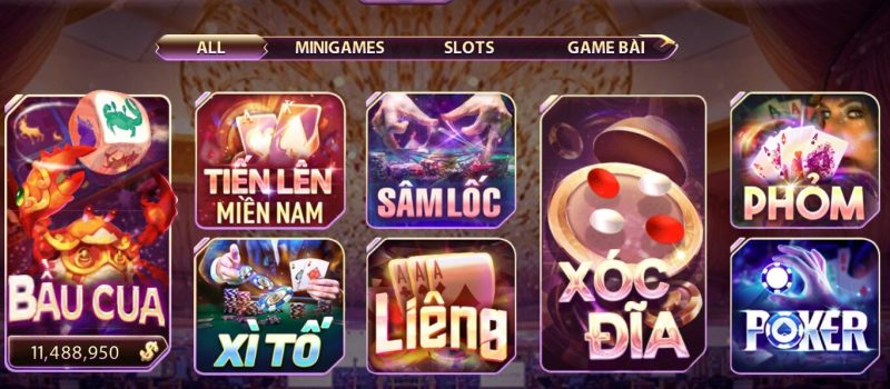 Nhiều thể loại game bài phong phú, đa dạng